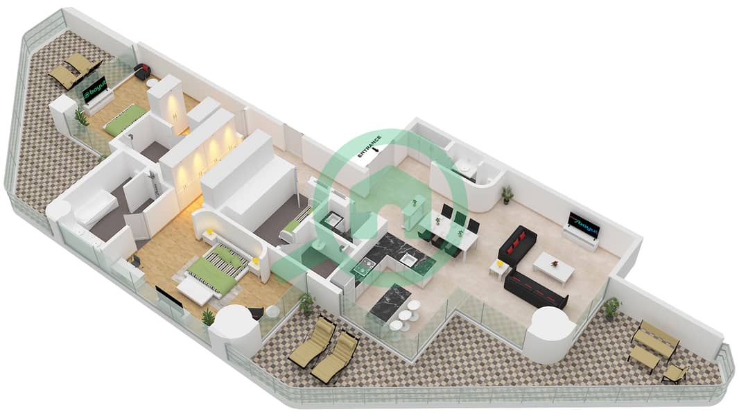 Eywa Tower - 2 Bedroom Apartment Type/unit C / UNIT 03 FLOOR 5 Floor plan Type C Unit 03 Floor 5 interactive3D