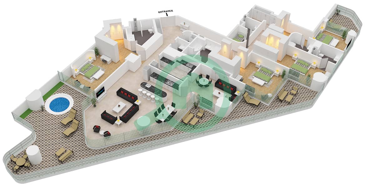 Eywa Tower - 4 Bedroom Apartment Type/unit A / UNIT 01 FLOOR 4 Floor plan Type A Unit 01 Floor 4 interactive3D