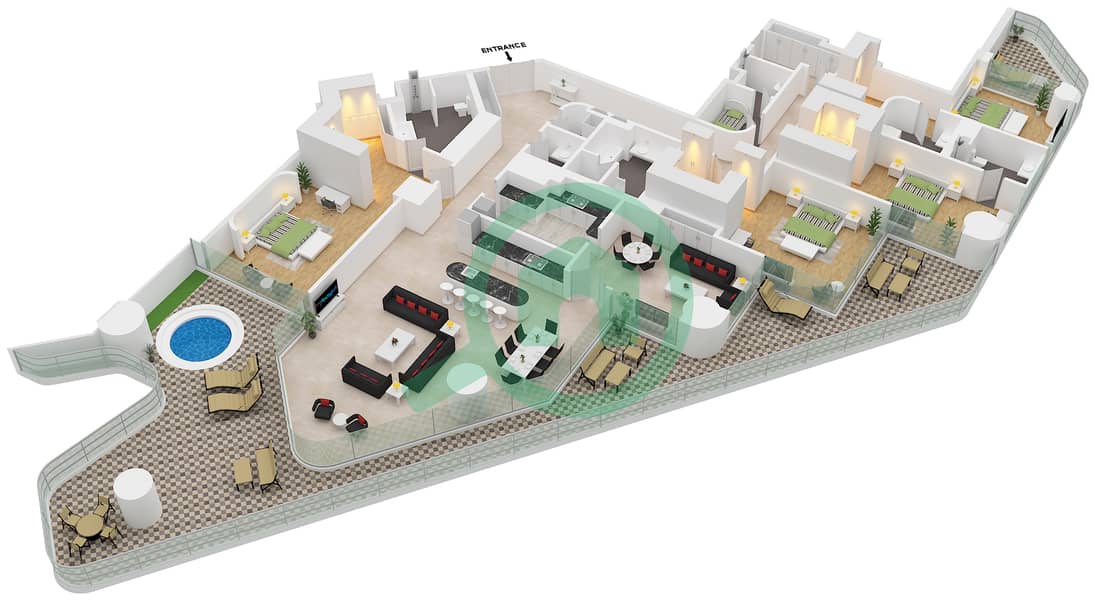 Eywa Tower - 4 Bedroom Apartment Type/unit A / UNIT 01 FLOOR 7 Floor plan Type A Unit 01 Floor 7 interactive3D