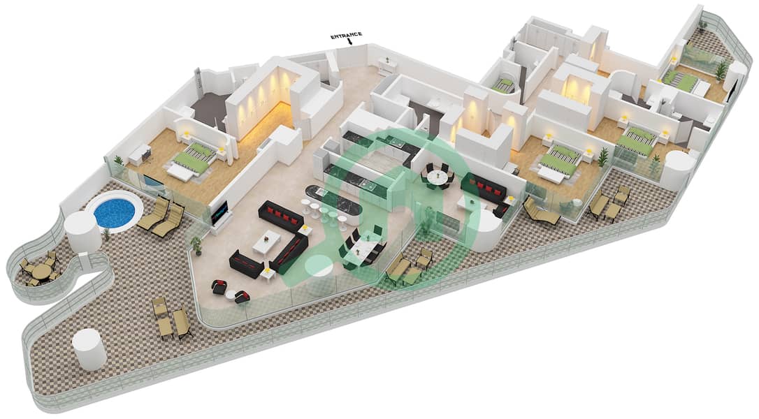 Eywa Tower - 4 Bedroom Apartment Type/unit B / UNIT 01 FLOOR 15 Floor plan Type B Unit 01 Floor 15 interactive3D