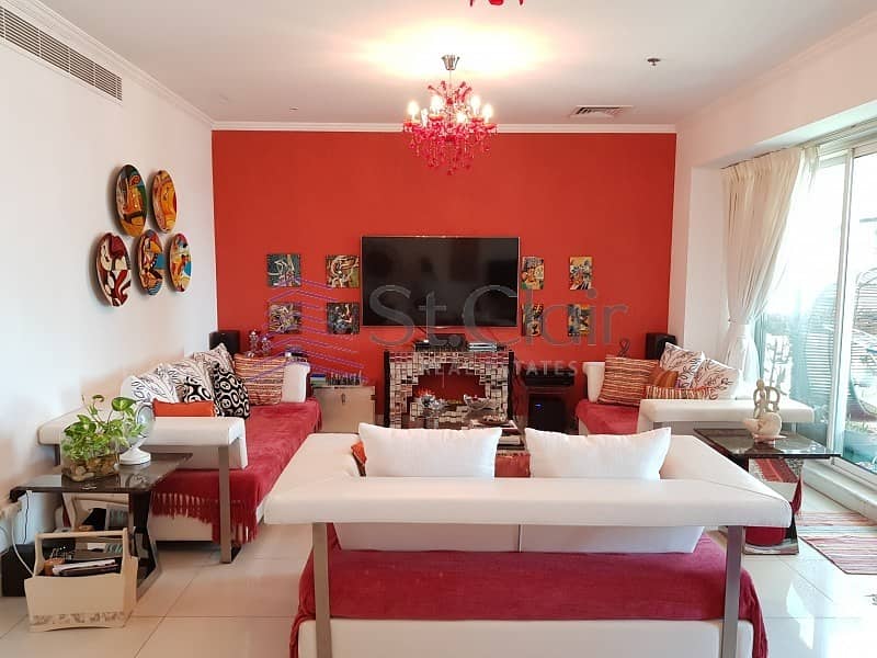 Beautiful Fully Furnished 2 Beds+Maid | Low Floor