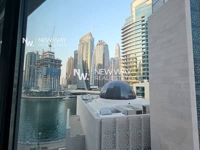 1 Bedroom Apartment for Rent in Dubai Marina, Dubai - Full furnished, mid floor, Partial view to marina