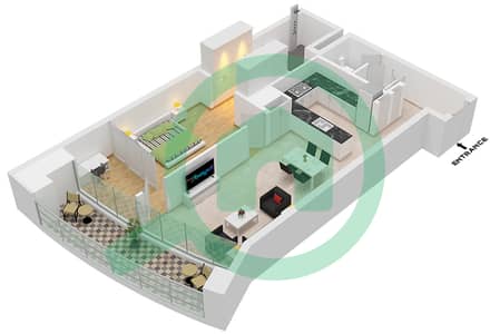 Palm Beach Tower 3 - 1 Bedroom Apartment Unit 5 FLOOR 48-52 Floor plan