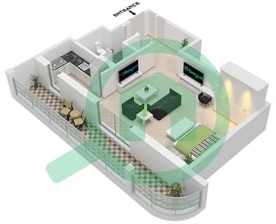 Cello Residences Tower A - 单身公寓类型／单位B-1 / UNIT 3 FLOOR 1戶型图