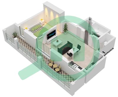 Cello Residences Tower A - 单身公寓类型／单位C-1 / UNIT 4 FLOOR 1戶型图