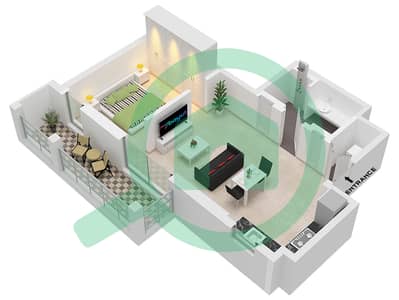 Cello Residences Tower A - 单身公寓类型／单位C-2 / UNIT 4 FLOOR 2-3戶型图