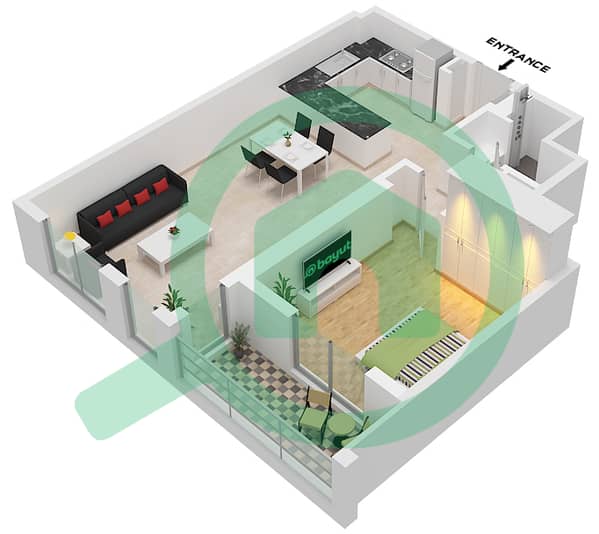 Type C-2 Unit 6 Floor 5-20 
Unit 3 Floor 21