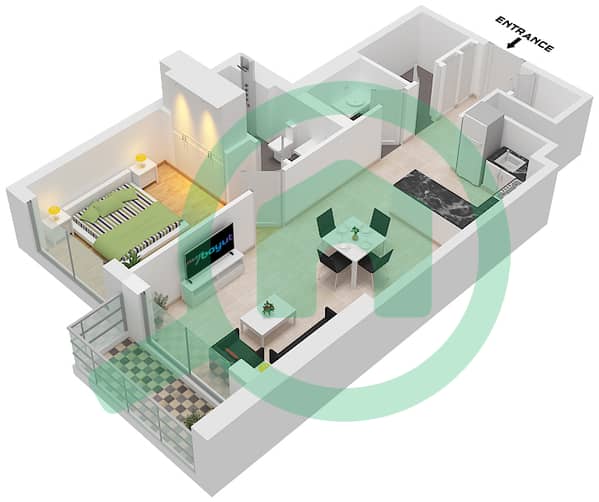 Type B Unit 2 Floor 7,8,10-13,15-18,22-27,30-32,36-38,40-41,43-46,50-55,57,58,60,61