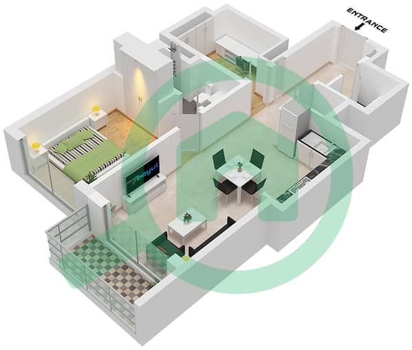Type B Unit 8 Floor 7-17,22-32,36-45,50-61