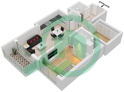 320 Риверсайд Кресцент - Апартамент 1 Спальня планировка Тип/мера C / UNIT 11 FLOOR 7-18,22