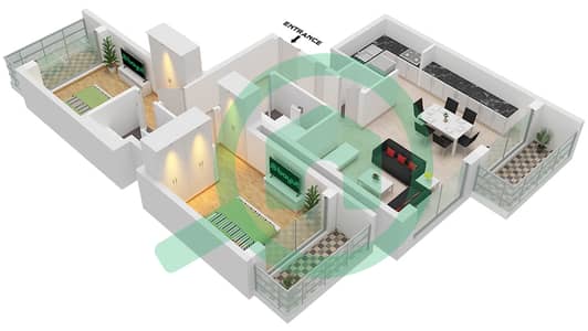 320 Риверсайд Кресцент - Апартамент 2 Cпальни планировка Тип/мера A/UNIT 4 FLOOR 7-18,22-32