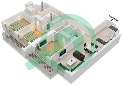 320 Риверсайд Кресцент - Апартамент 3 Cпальни планировка Тип/мера A/UNIT 7 FLOOR 7-17,22-32