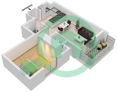 Cluster C - 1 卧室公寓类型C FLOOR GROUND-6戶型图