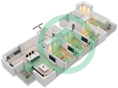 Cluster C - 4 卧室公寓类型B FLOOR GROUND-6戶型图