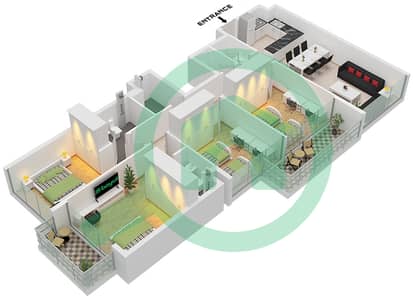 Cluster C - 4 卧室公寓类型E FLOOR GROUND-6戶型图
