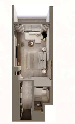 0 BR floor plan