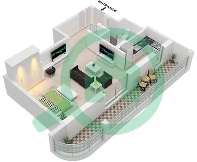 Cello Residences Tower B - 单身公寓类型／单位B-1 / UNIT 3 FLOOR 1戶型图