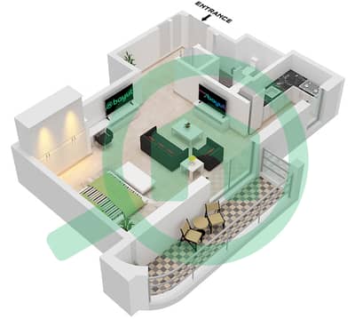 Cello Residences Tower B - Studio Apartment Type/unit B-2 / UNIT 3 FLOOR 2-3 Floor plan