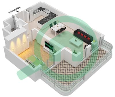 Cello Residences Tower B - Апартамент 1 Спальня планировка Тип/мера C-1 / UNIT 6 FLOOR 4