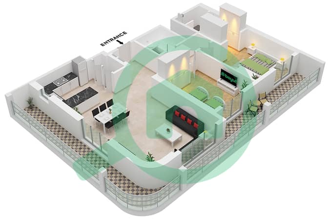 Type A-1 Unit 2 Floor 1