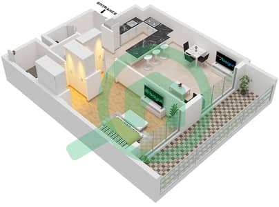 圣特罗曲线公寓 - 1 卧室公寓类型／单位8 / UNIT 2 FLOOR 2-10戶型图