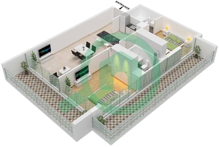 圣特罗曲线公寓 - 2 卧室公寓类型／单位4 / UNIT 5 FLOOR 2-10戶型图