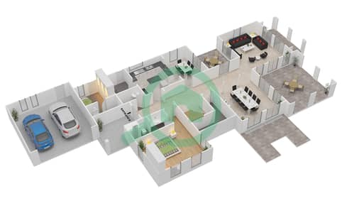 المخططات الطابقية لتصميم النموذج ZARAGOZA فیلا 4 غرف نوم - لايم تري فالي
