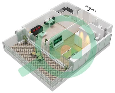伏尔加大厦 - 1 卧室公寓类型3戶型图