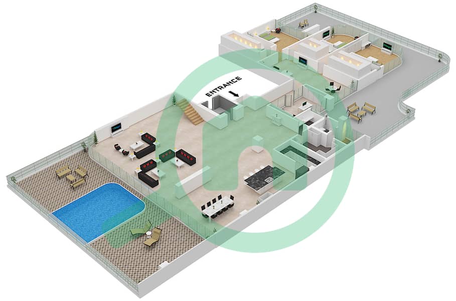 Орла - Апартамент 4 Cпальни планировка Единица измерения 6 FLOOR 2 Unit 6 Floor 2 interactive3D