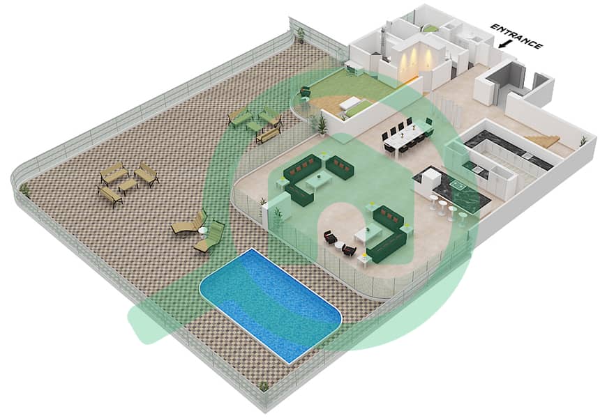 Орла - Апартамент 4 Cпальни планировка Единица измерения 7 FLOOR 2 Unit 7 Floor 2 interactive3D