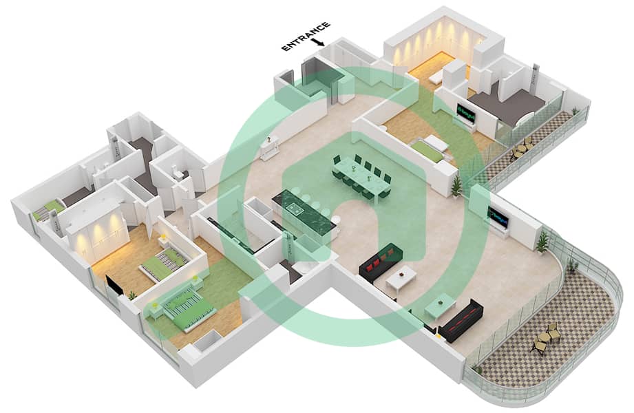 Orla - 3 Bedroom Apartment Unit 2 FLOOR 3 Floor plan Unit 2 Floor 3 interactive3D