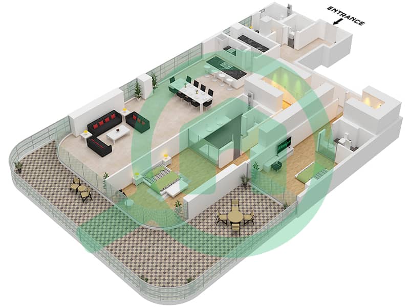 Unit 11 Floor 4 Orla - 2 Bedroom Apartment Unit 11 FLOOR 4 Floor plan Unit 11 Floor 4 interactive3D