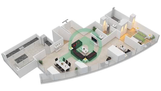Etihad Towers - 5 Bed Apartments Type T2-PHA Floor plan