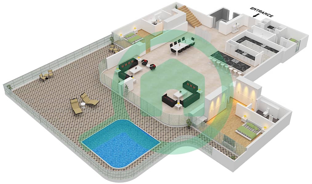 Orla - 4 Bedroom Apartment Unit 4 FLOOR 8 Floor plan Unit 4 Floor 8 interactive3D