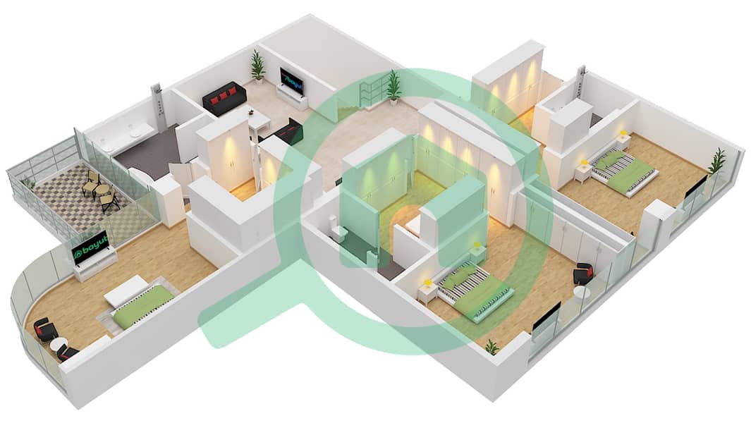 Орла - Апартамент 4 Cпальни планировка Единица измерения 4 FLOOR 10 Unit 4 Floor 10 interactive3D