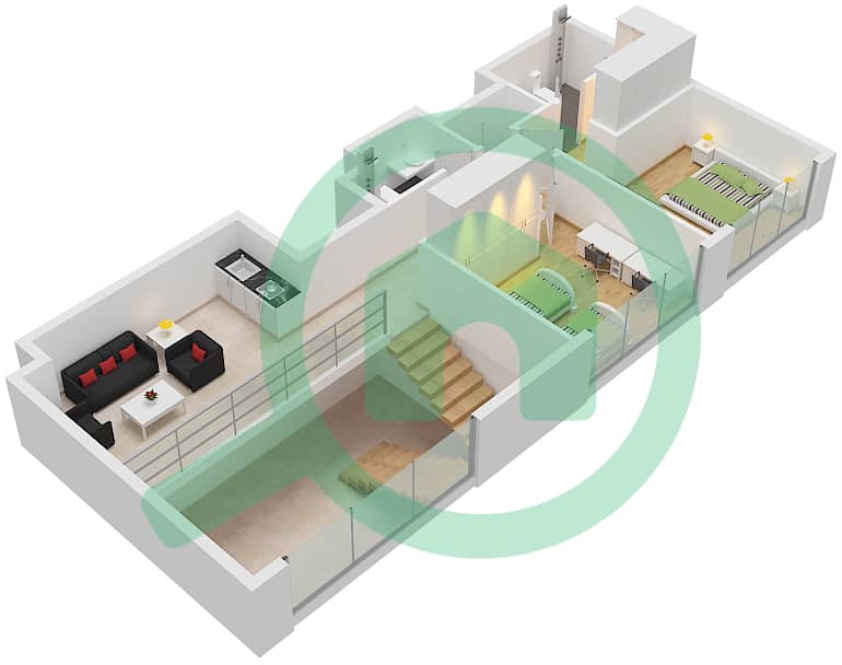 Cluster E - 4 Bedroom Penthouse Type B FLOOR 7,8 Floor plan Type B Upper Floor 8 interactive3D