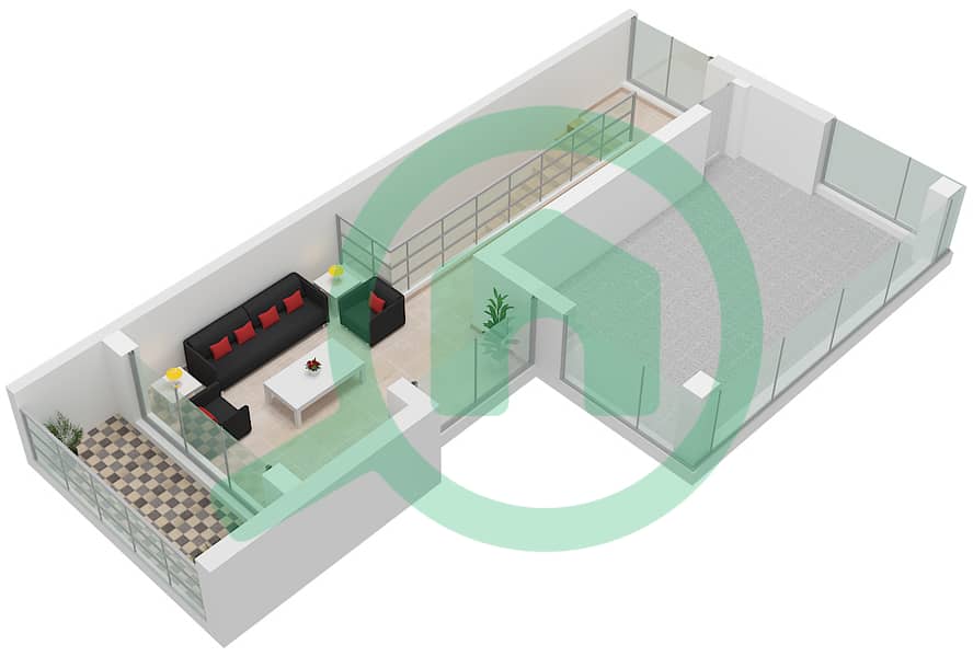 Шамса Таунхаусес - Таунхаус 4 Cпальни планировка Тип 1 Type 1  Floor First interactive3D