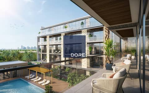 1 Bedroom Apartment for Sale in Jumeirah Village Circle (JVC), Dubai - Sereno Balcony Pool view. jpg