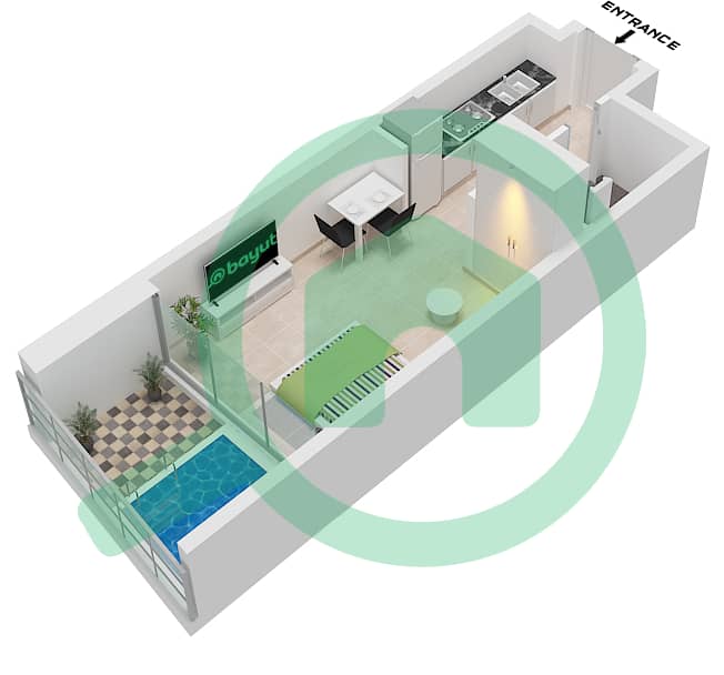 المخططات الطابقية لتصميم الوحدة 15 FLOOR 1,3,5,7,9,11,13 شقة استوديو - آراء سمانا براري Unit 15 Floor 1,3,5,7,9,11,13,15,17,19,21,23,25,27 interactive3D