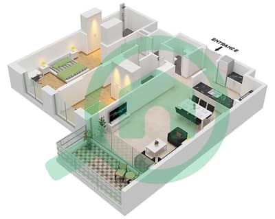 谦恭天际景观1号大楼 - 2 卧室公寓类型／单位2 / UNIT 8-11戶型图
