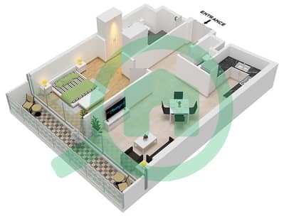 Ocean Heights - 1 Bed Apartments Type 4 Floor plan
