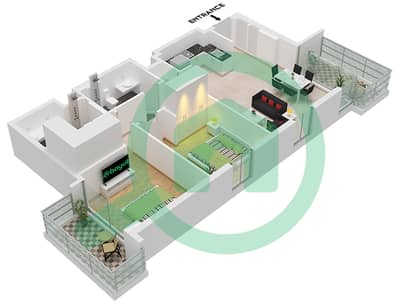 Address Residences - Апартамент 2 Cпальни планировка Единица измерения 3 FLOOR 20,21
