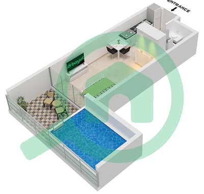 NAS 3 - Studio Apartment Type/unit 2 / UNIT 19,20 FLOOR 1-10 Floor plan
