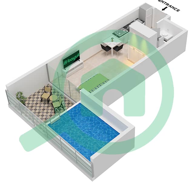 المخططات الطابقية لتصميم النموذج / الوحدة 2 / UNIT 19,20 FLOOR 1-10 شقة استوديو - ناس 3 "Type 2 Unit 19Floor 10,
Unit 20 Floor 9, Unit 23 Floor 8,Unit 26 Floor 1, Unit 27 Floor 2,4,6, Unit 28 Floor 3,5" interactive3D