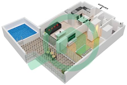 NAS 3 - 1 Bedroom Apartment Type/unit 2 / UNIT 1 FLOOR 1-10,12 Floor plan