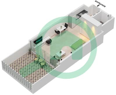 المخططات الطابقية لتصميم النموذج B FLOOR GROUND شقة استوديو - بيرلا 3