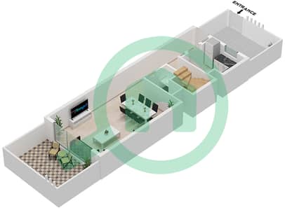 المخططات الطابقية لتصميم النموذج A FLOOR 1 تاون هاوس 4 غرف نوم - بيرلا 3