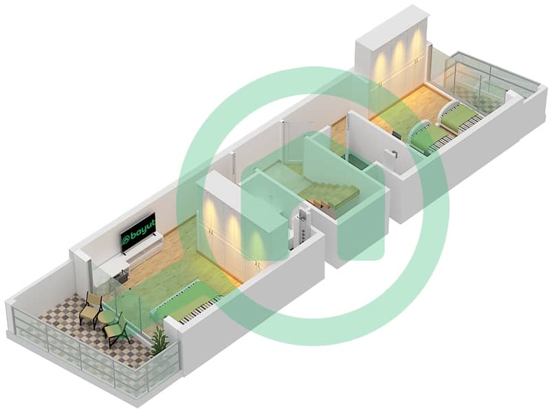 Perla 3 - 4 Bedroom Townhouse Type A FLOOR 1 Floor plan Type A Floor 1 interactive3D