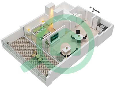 Park Views Residences A - 1 Bedroom Apartment Type/unit 1A-2 / UNIT 4 FLOOR 4 Floor plan