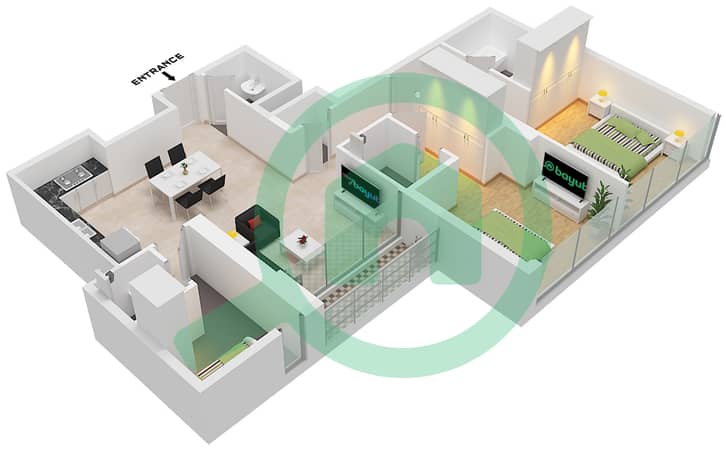 Type 2A-1 Unit 13 Floor 5-18,21-36 Type 2A-1 Unit 13 Floor 5-18,21-36